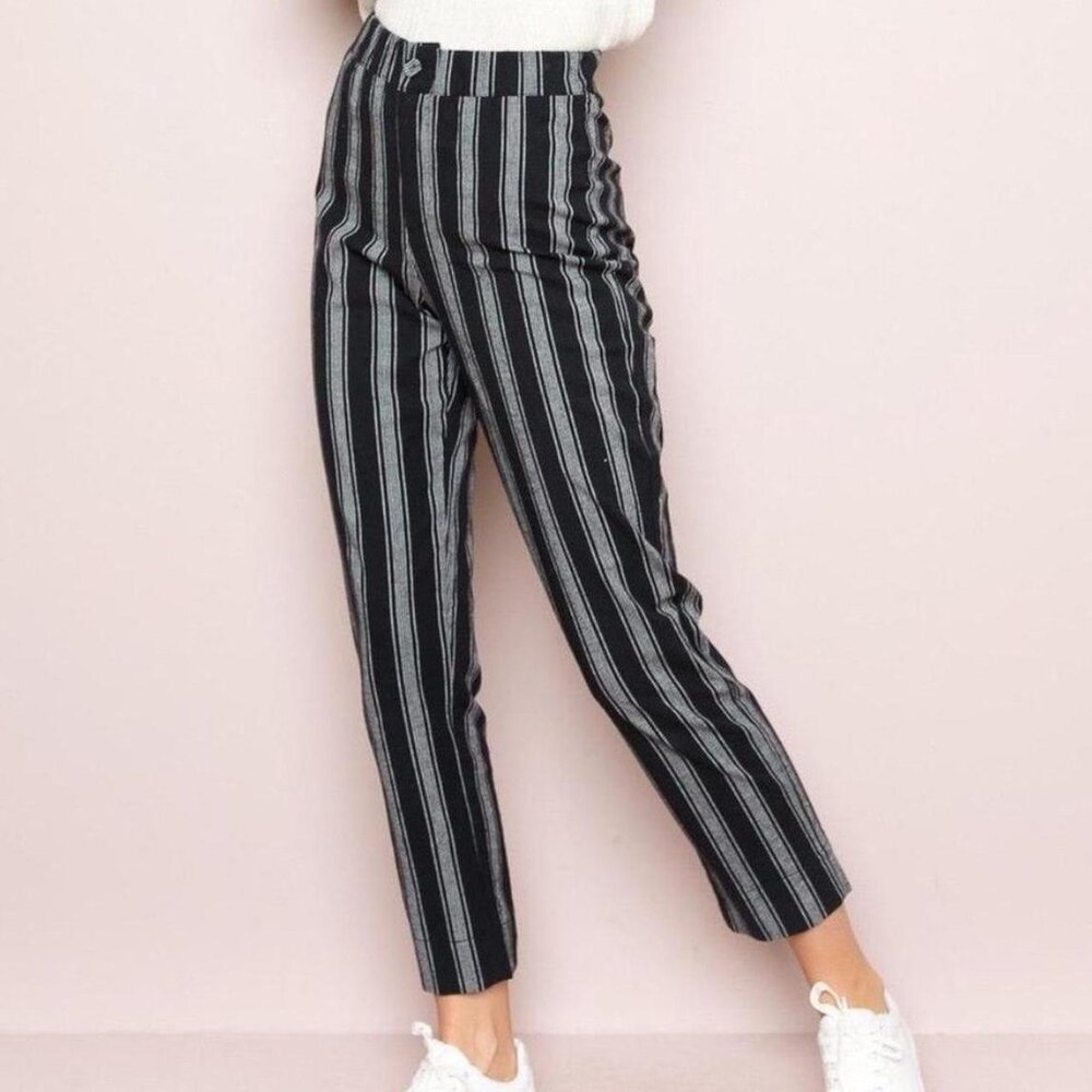Brandy Melville High Waisted Striped Tilden Pants